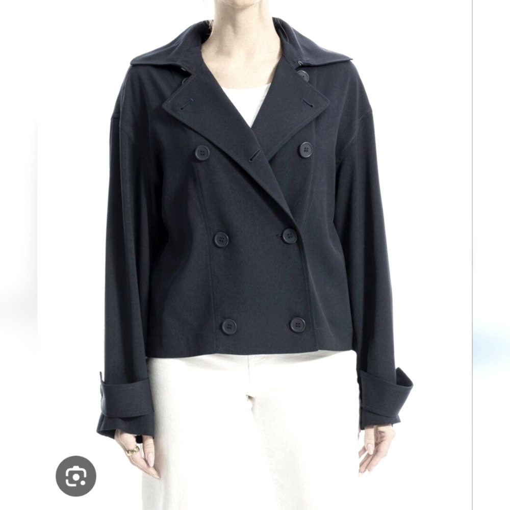 MAX STUDIO Black Double-Breasted Jacket Short Size XL